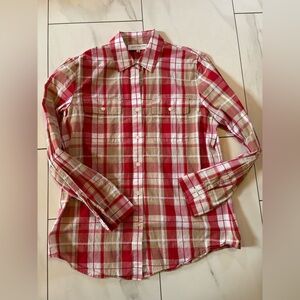 3/$30 Jones New York plaid Button Down Shirt size Medium